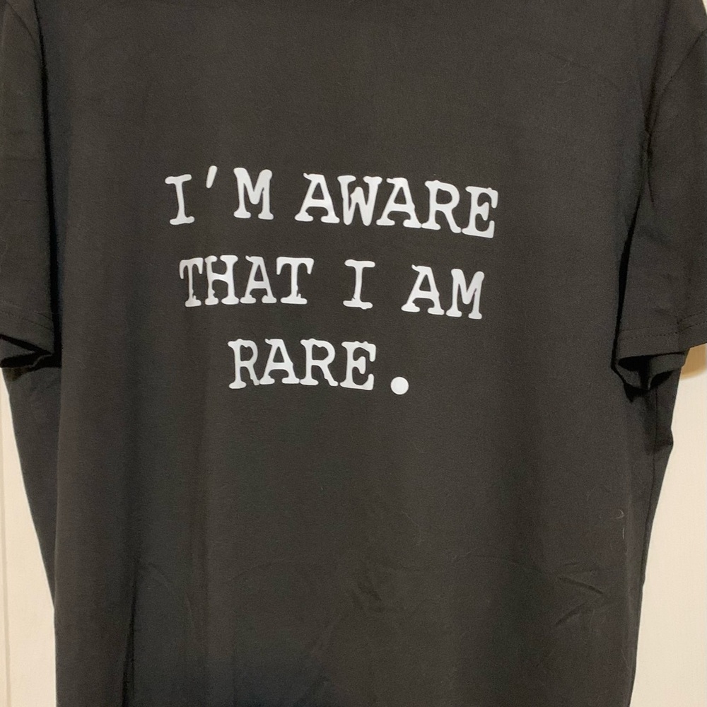 Black Graphic Tee with White Text